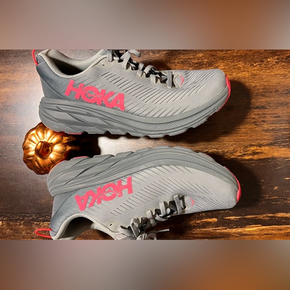 Hoka Rincon 3 running shoe in a grey. - Picture 9 of 13
